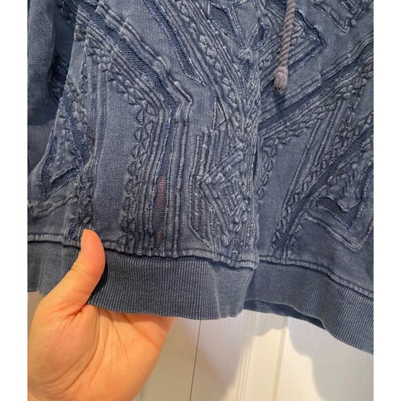 Vtg Y2K Forever 21 Womens Distressed Cropped Hoodie Size S Grunge Indie Punk 90s - Picture 4 of 13